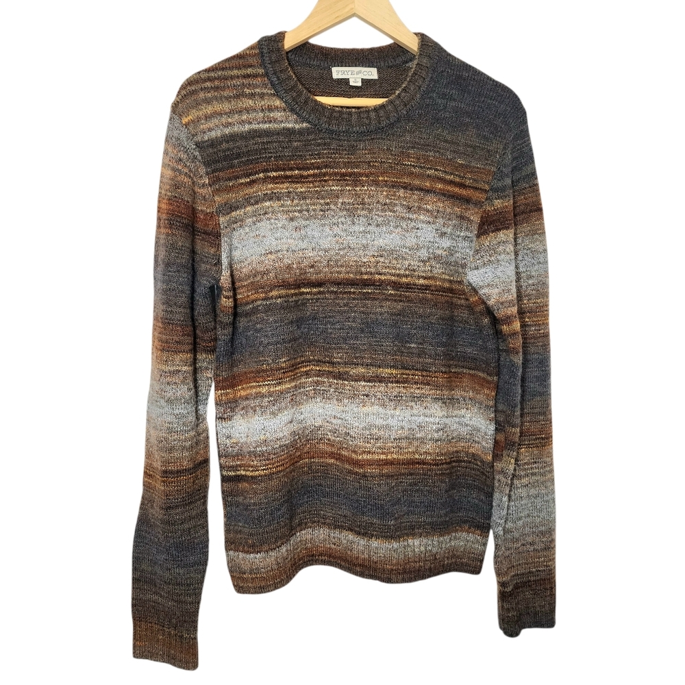 FRYE And Co. Men's Striped Knit Crewneck Sweater